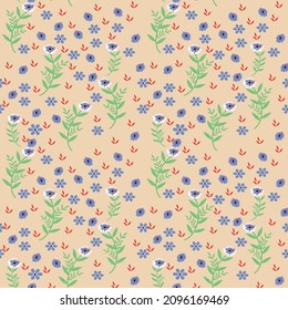 seamless small vector flower design pattern  on   background