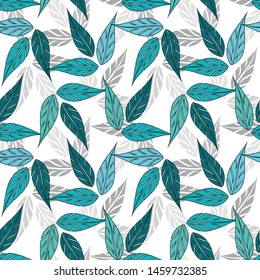 Seamless small vector leaves pattern