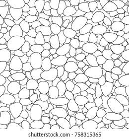 Seamless small white stone pattern in linear style,