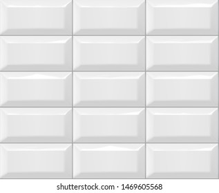 Seamless smooth metro tile texture - realistic white brick background