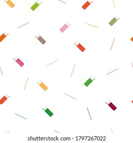 Seamless smoothie glass pattern on white background