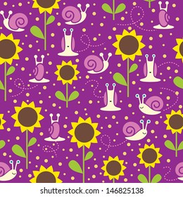 Seamless snail background