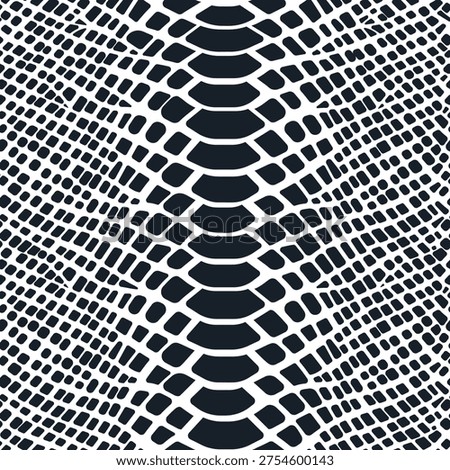 Seamless Snake Skin Pattern Abstract Reptile Scale Texture Black and White