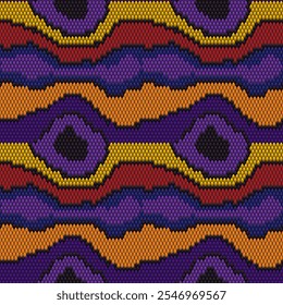 Seamless snake skin pattern in vibrant purple, gold and orange 2025