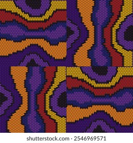 Seamless snake skin pattern in vibrant purple, gold and orange 2025