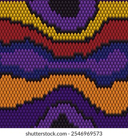 Seamless snake skin pattern in vibrant purple, gold and orange 2025