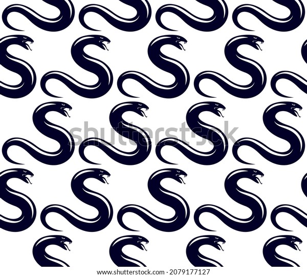 Seamless Snakes Pattern Vintage Drawing Style Stock Vector (Royalty ...