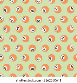 Seamless snooker ball cartoon pattern