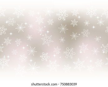 A seamless snow background, vector illustration. (Horizontally repeatable)