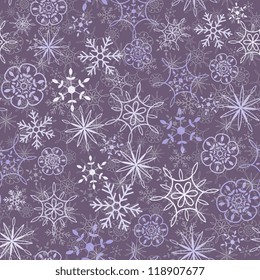 Seamless snow flakes pattern two layers