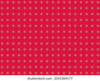 Seamless Snow Pattern For Christmas Design With Red Background