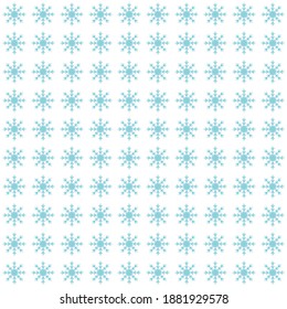 Patrón de nieve sin brillo en color azul pálido sobre fondo blanco