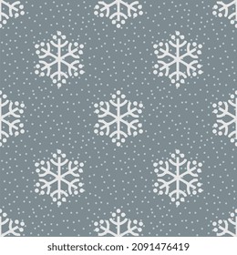 Seamless snow vector decorative pattern