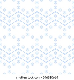 Seamless snowflake and beads pattern. Abstract Vector Background. Garlands and snowflakes. Seamless Christmas Pattern. New year blue background. Zigzag Pattern.Geometric Pattern.Vector Regular Texture