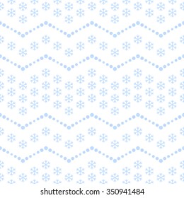 Seamless snowflake and beads pattern. Abstract Vector Background. Garlands of snowflakes in blue. Christmas Pattern. New year background. Zigzag Pattern. Geometric Pattern. Vector Regular Texture