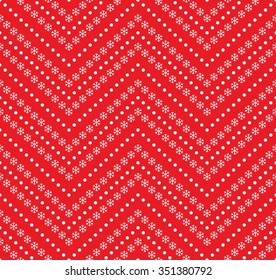 Seamless snowflake and beads pattern. Abstract Vector Background. Garlands and snowflakes. Seamless Christmas Pattern. New year red background. Zigzag Pattern.Geometric Pattern.Vector Regular Texture