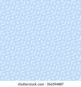 Seamless snowflake and beads pattern. Abstract Vector Background. Garlands and snowflakes. Seamless Christmas Pattern. New year blue background. Zigzag Pattern.Geometric Pattern.Vector Regular Texture