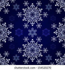 Fondo vectorial azul oscuro con copo de nieve sin foco.