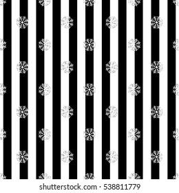 SEAMLESS SNOWFLAKE GLITTER ON STRIPE BACKGROUND