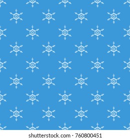 Seamless snowflake light blue white pattern vector illustration