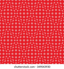 Seamless snowflake Pattern. Abstract Vector Background. Spheres of snowflakes. Seamless Christmas Pattern. New year red background. Geometric Pattern. Isometric backdrop. Vector Regular Texture