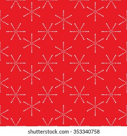 Seamless snowflake Pattern. Abstract Vector Background. Garlands of snowflakes. Seamless Christmas Pattern. New year red background. Geometric Pattern. Zigzag Pattern. Vector Regular Texture