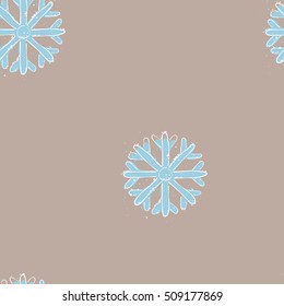 Seamless snowflake pattern. Background cardboard. Hand draw