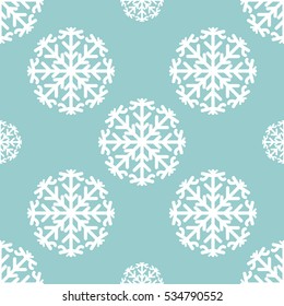 Seamless Snowflake Pattern Background. Vector Illustration. Winter Weather. Christmas and New. Celebration. Abstract