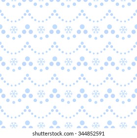 Seamless snowflake Pattern. Seamless beads pattern. Abstract Vector Background. Garlands and snowflakes. Seamless Christmas Pattern. New year background.  Geometric Pattern. Vector Regular Texture.