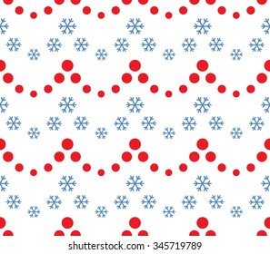 Seamless snowflake Pattern. Seamless beads pattern. Abstract Vector Background. Garlands and snowflakes. Seamless Christmas Pattern. New year background. Geometric Pattern. Vector Regular Texture.
