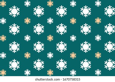 seamless snowflake pattern green background 