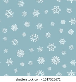 Seamless snowflake pattern. Merry Christmas holiday background. Happy New Year wrapping texture