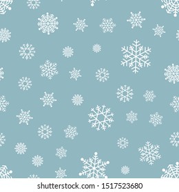 Seamless snowflake pattern. Merry Christmas holiday background. Happy New Year wrapping texture