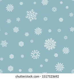 Seamless snowflake pattern. Merry Christmas holiday background. Happy New Year wrapping texture