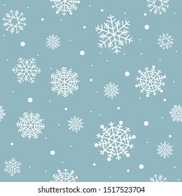Seamless snowflake pattern. Merry Christmas holiday background. Happy New Year wrapping texture