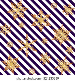 Seamless snowflake pattern. Snowflakes. Winter Holidays Decoration. Vector set. background. Holiday greeting background with snowflake. Striped background