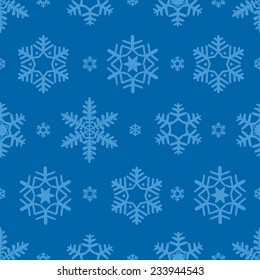 Seamless snowflake pattern vector background for continuous replicate. 