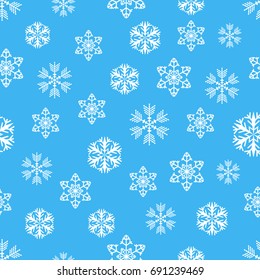 Seamless snowflake pattern. Vector illustration.