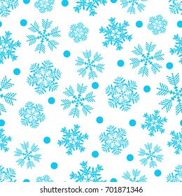 Seamless snowflake pattern. Vector illustration.