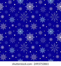 Seamless Snowflake Pattern. Winter background. Pixel Perfect Christmas Pattern. Grouped and layered with global colors