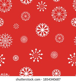 Seamless snowflake vector design pattern.