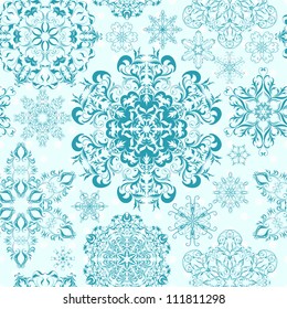 Seamless snowflakes background