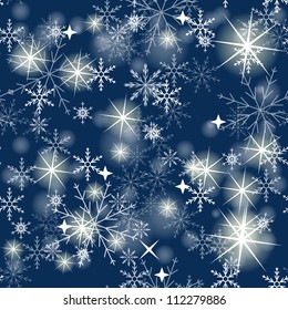 seamless snowflakes background.  Vector illustration