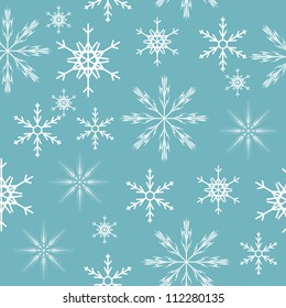 seamless snowflakes background.  Vector illustration