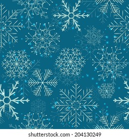 Seamless Snowflakes Background. Vector Illustration