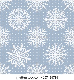 Seamless snowflakes background for winter and christmas theme. 