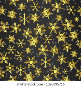 Seamless snowflakes background for winter and christmas theme. Vector illustration.