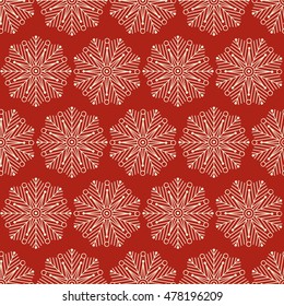 Seamless snowflakes background for winter and christmas theme. Vector illustration.