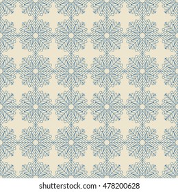 Seamless snowflakes background for winter and christmas theme. Vector illustration.