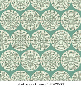 Seamless snowflakes background for winter and christmas theme. Vector illustration.